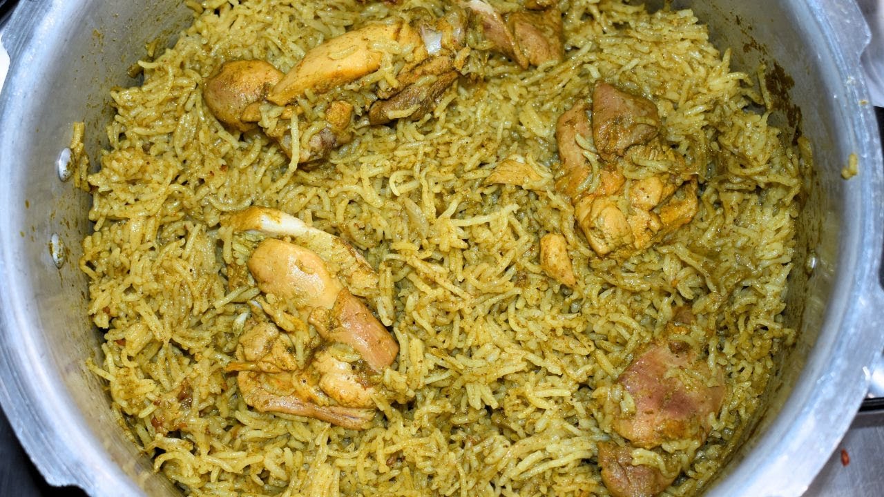 Super easy green masala chicken biryani