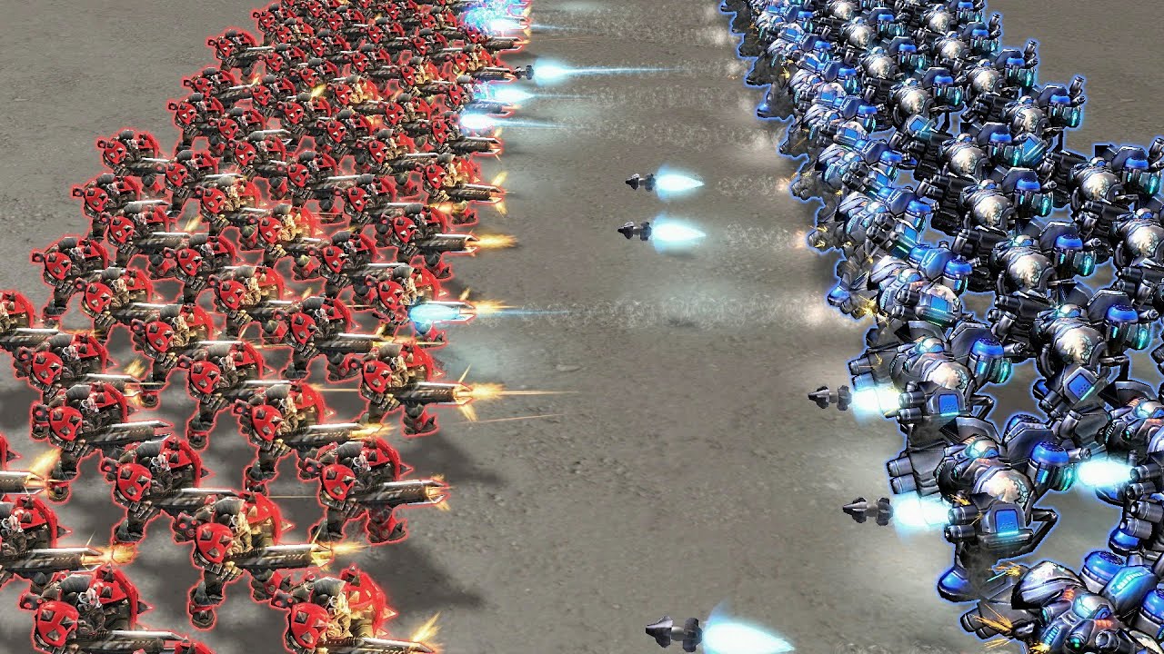 100 Marines vs 50 Marauders, how does this end?
