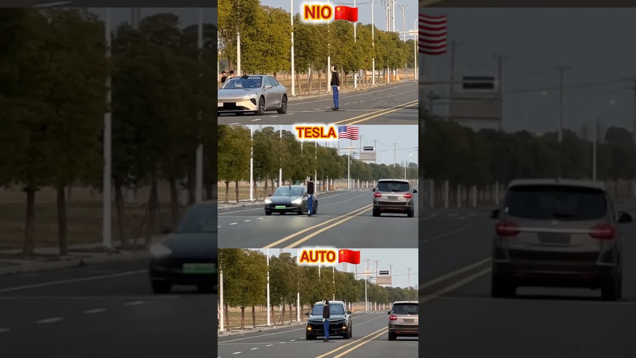 🔥 Tesla vs NIO vs AUTO &ndash; Emergency Braking Battle!