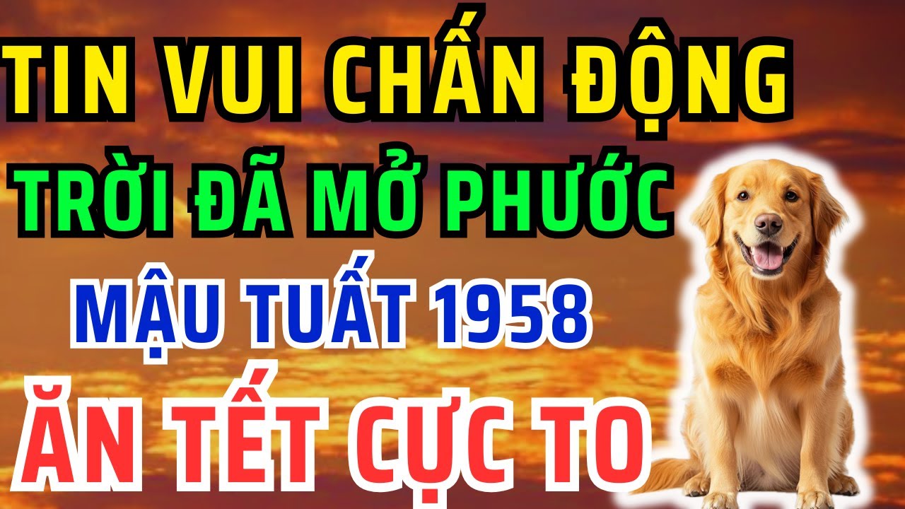 Tin Vui Chấn Động: Mậu Tuất 1958 Từ Nay Đến Tết Bất Ngờ Được Thần Tài Ban Lộc, Thưởng Vàng Ban Phúc