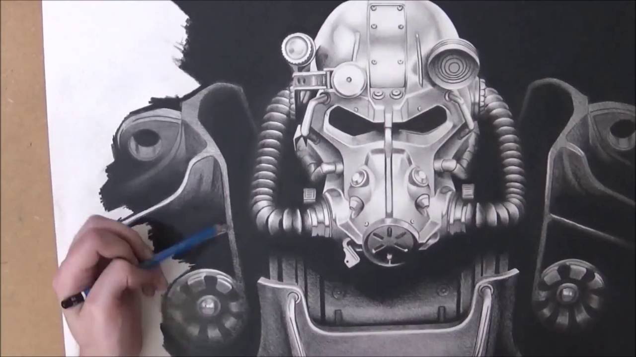 Fallout 4, T-60 Power Armour, Speed Drawing by Lee Bourke