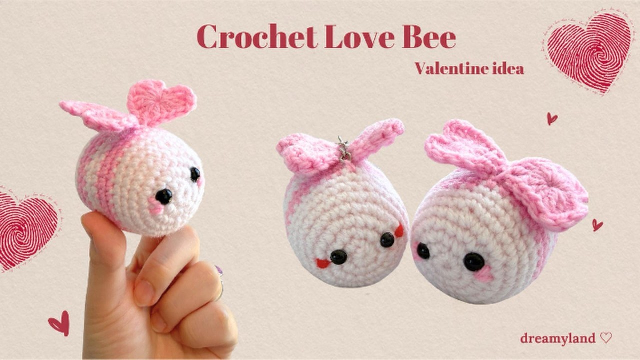 𑣲 Crochet Love Bee | Last minute Valentine idea, Beginner-Friendly, low sew tutorial.