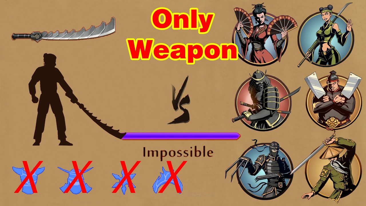 Shadow Fight 2 || Only Composite Sword vs BOSSES 「iOS/Android Gameplay」