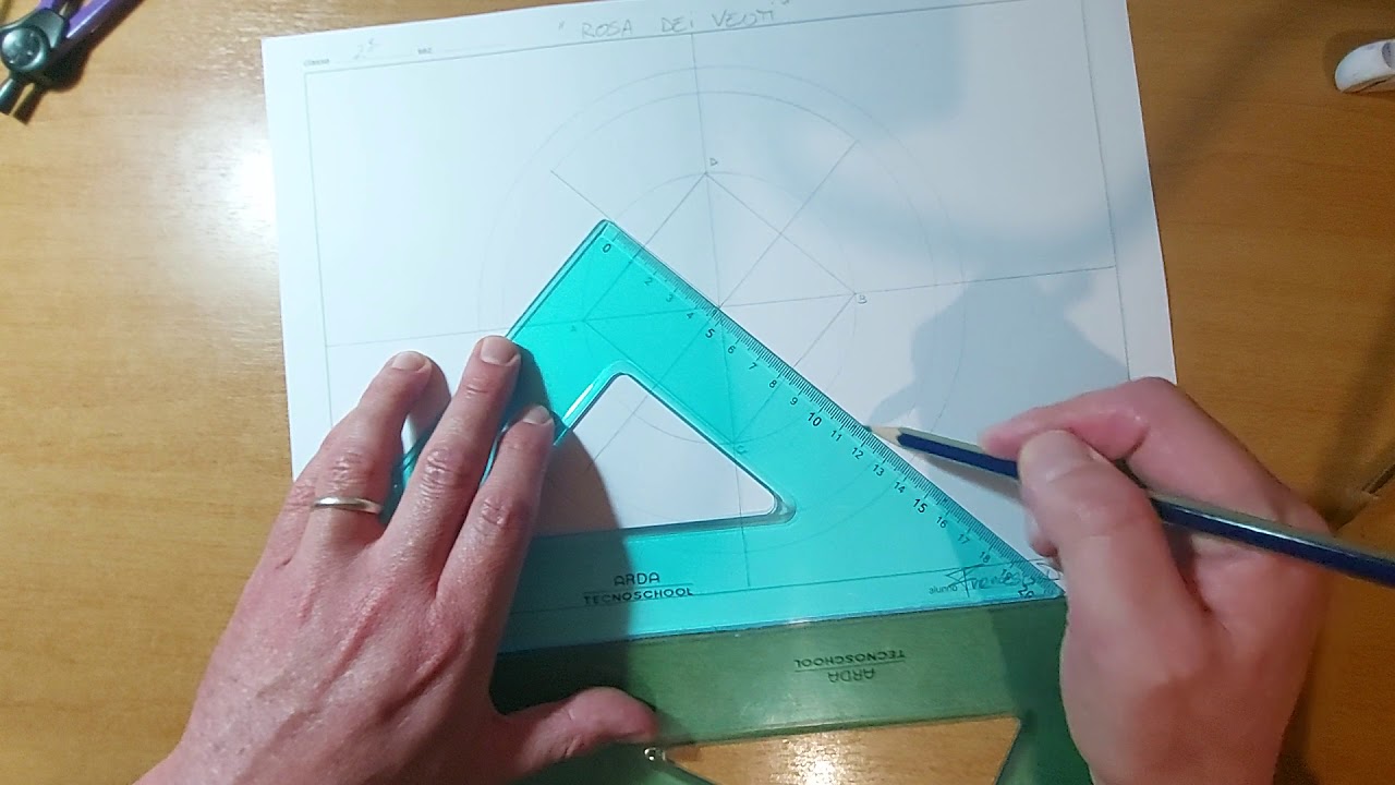 Costruzione grafica della Rosa dei Venti