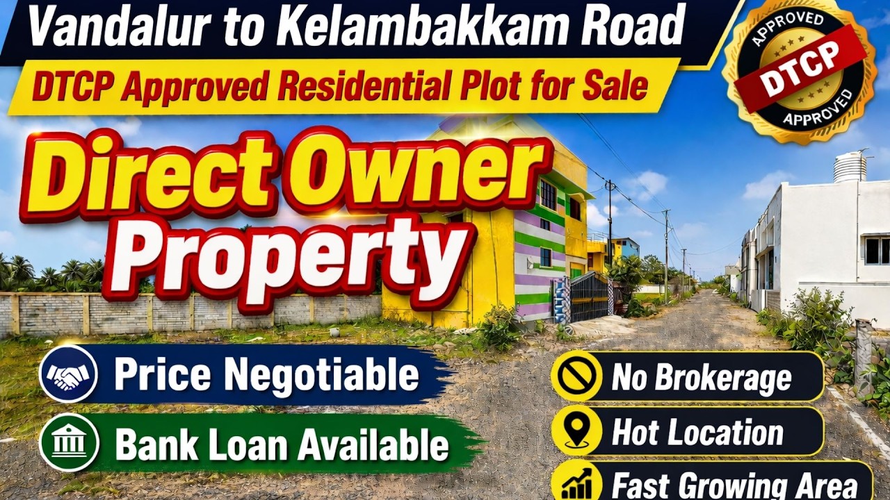 Vandalur To Kelambakkam Road Near Residential Plot Urgent Sale - Low price #omrplots #kelambakkam