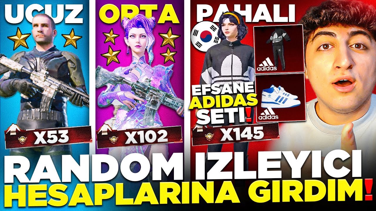 (OHA) BULDUĞUM KORE HESABINDAN FULL ADİDAS SETİ ÇIKTI❗ UCUZ ORTA PAHALI İZLEYİCİ HESABI❗ PUBG Mobile