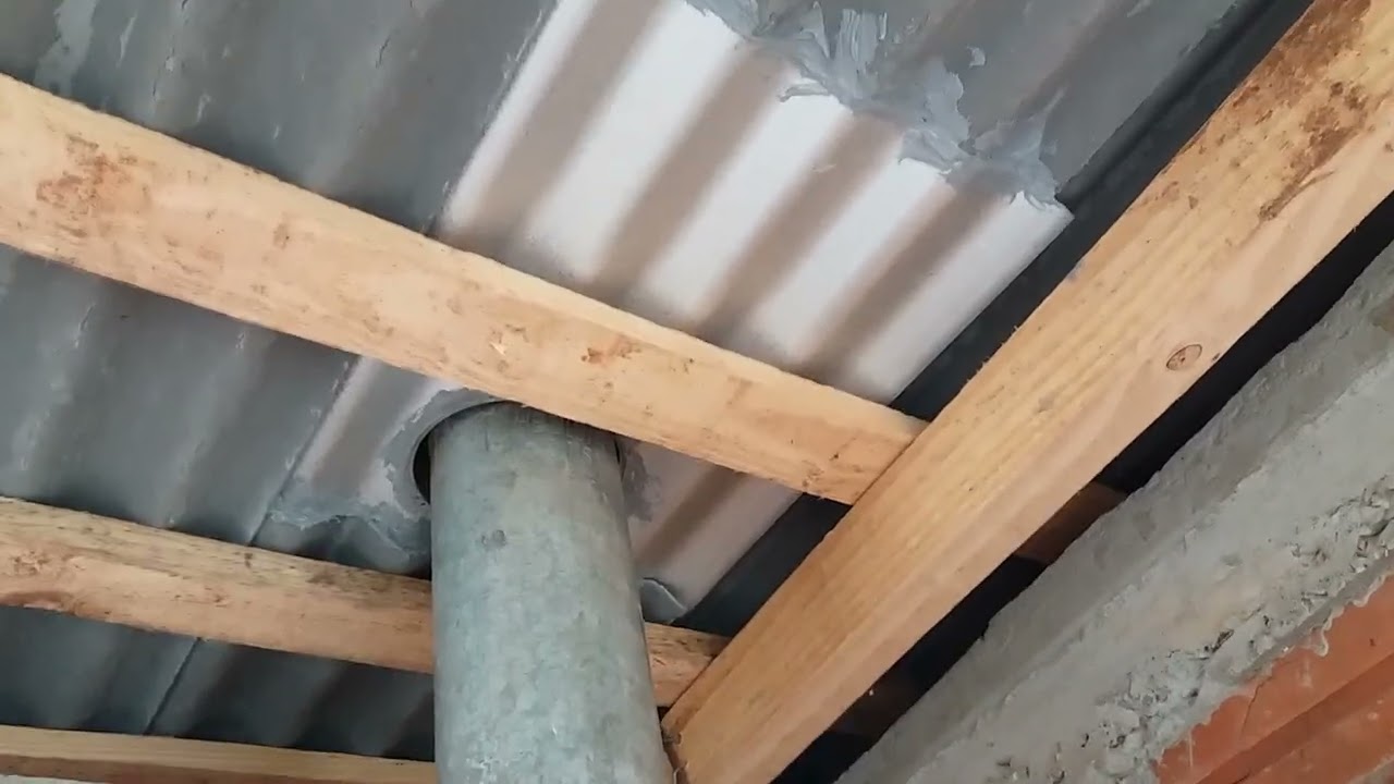 Instalação da chaminé fogão a lenha telha ondulada 4mm