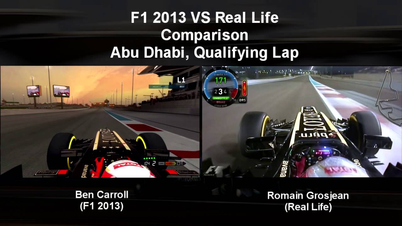 F1 2013 VS Real Life - Abu Dhabi - Romain Grosjean