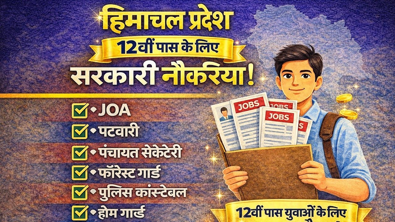 HP Government Jobs for 12th Pass ll JOA IT ll Patwari ll Constable ll Panchayat Secretary ll Guard