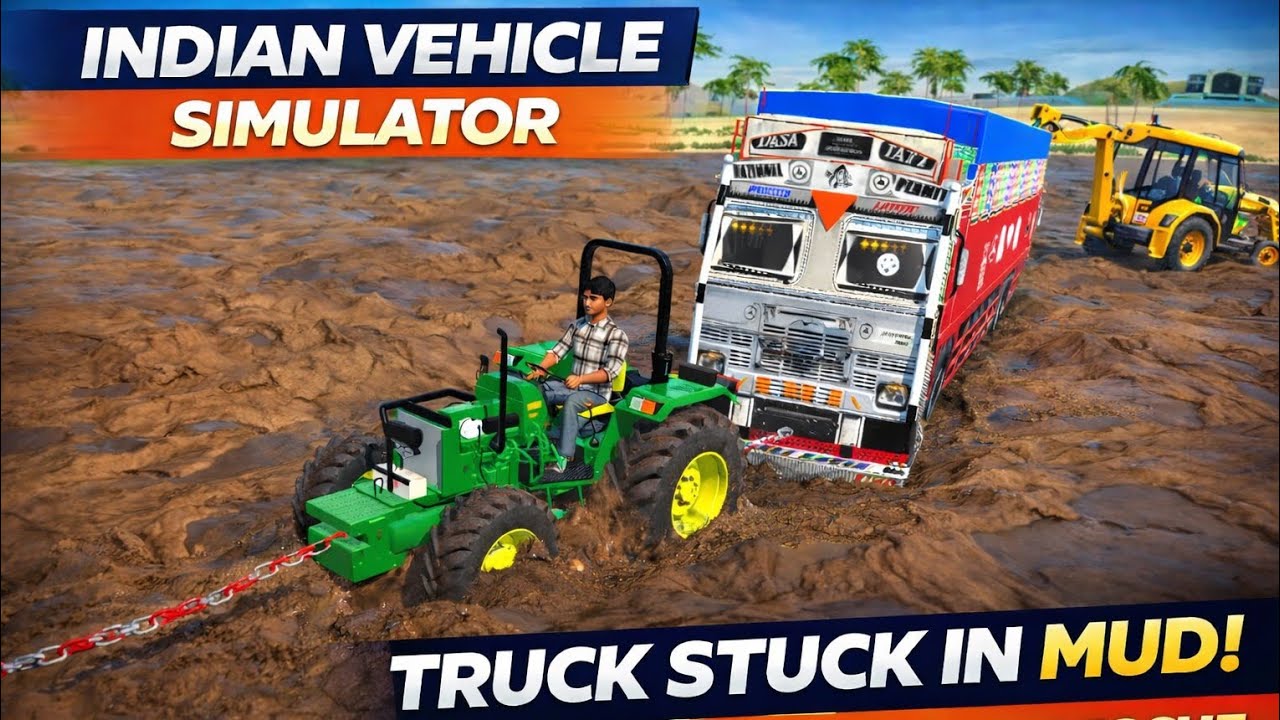 Kechad Mein Phasa Bada Truck 😱 Tractor Aur JCB Se Nikala | Indian Vehicle Simulator Gameplay