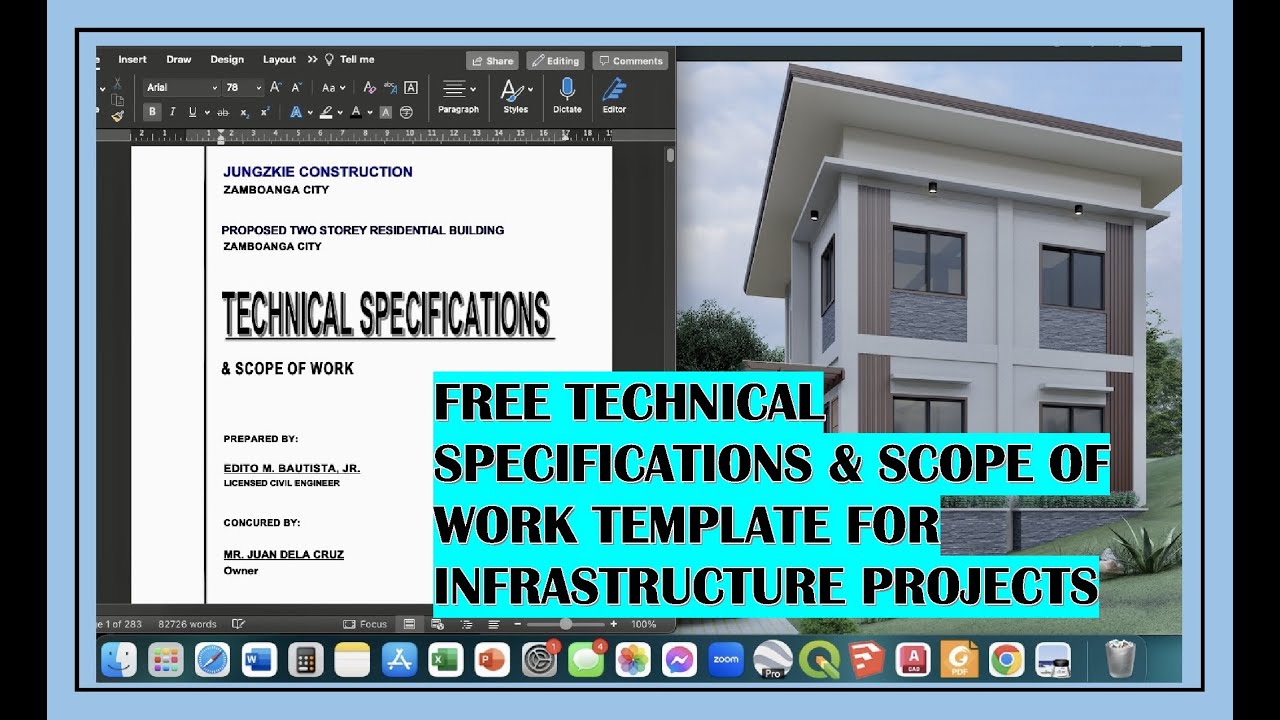 Free Technical Specifications Template / Format for all kind of infrastructure projects.