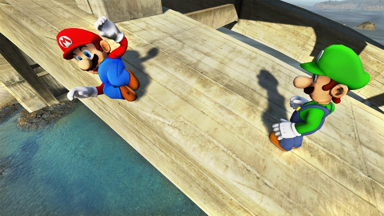 GTA 5 MARIO vs LUIGI Water Ragdolls Compilation (Euphoria Physics | Funny Moments)