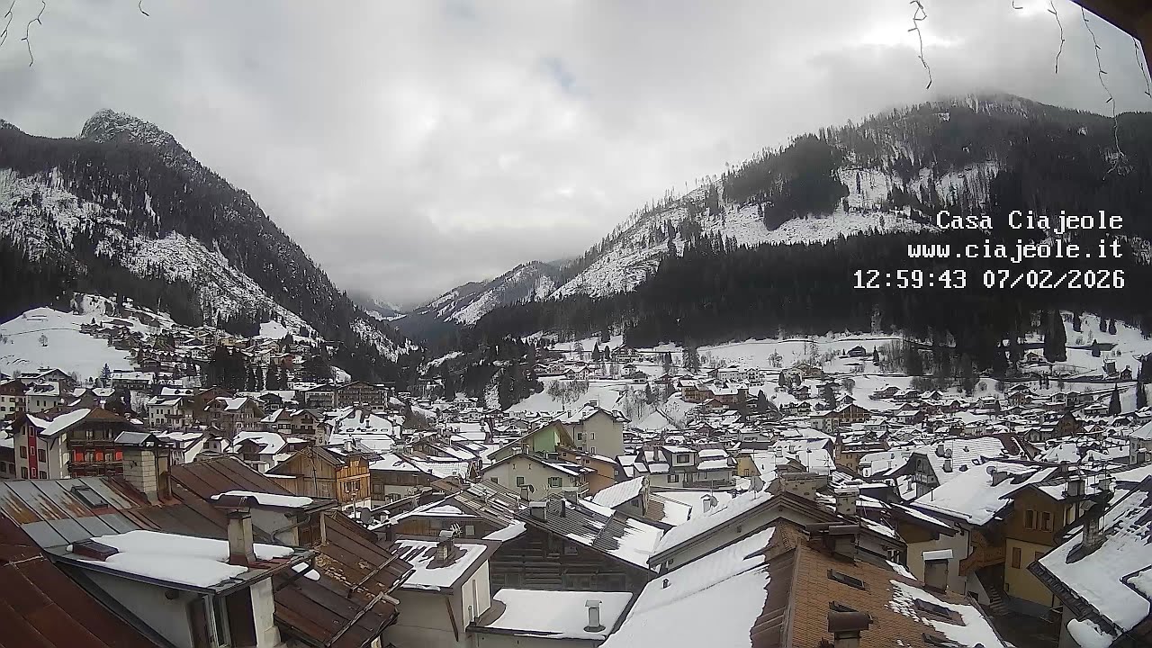 Timelapse 07/02/2026 - Webcam Casa Ciajeole - Moena, Val di Fassa, Dolomiti