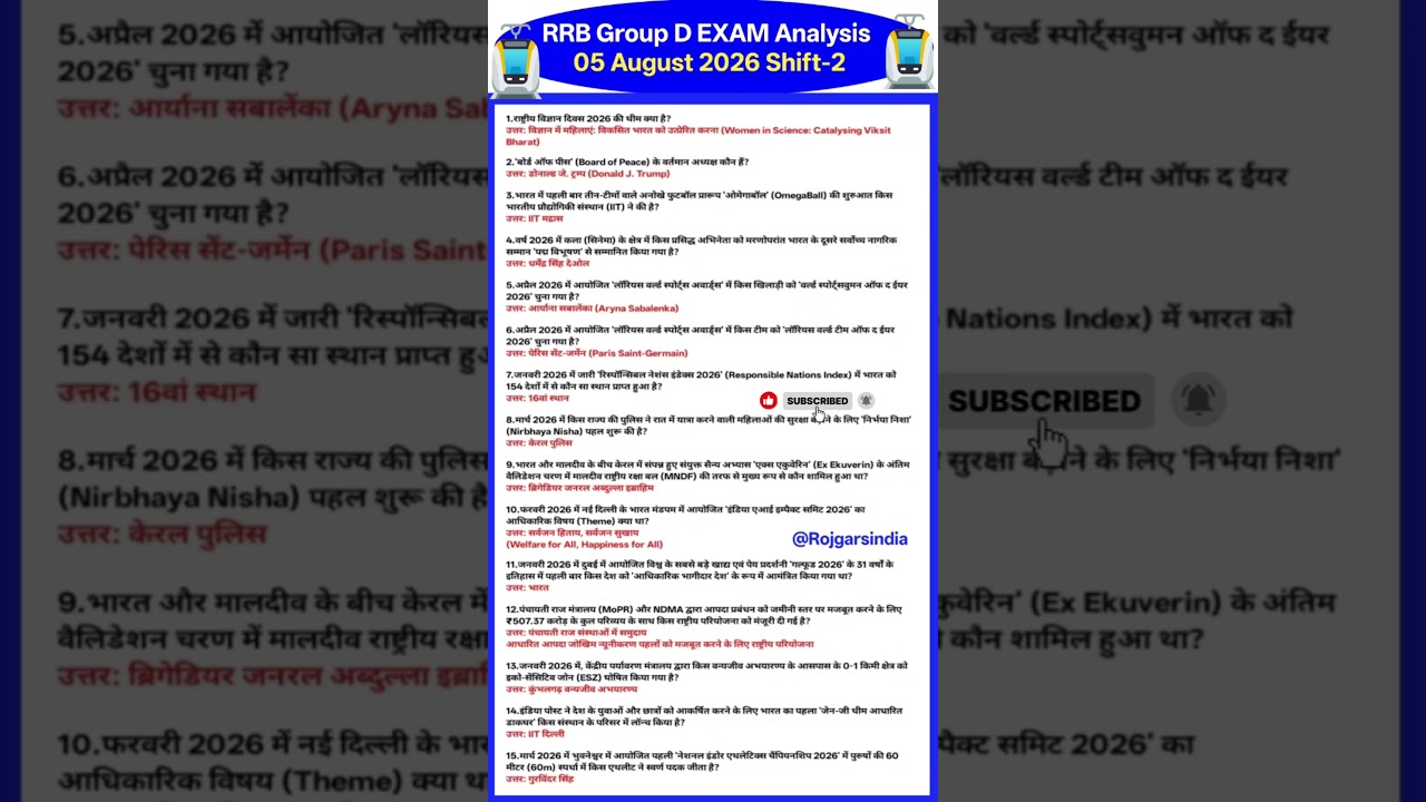 RRB Group D 5 August 2nd Shift Review | Today Group D 2nd Shift Analysis | Group D Analysis Today