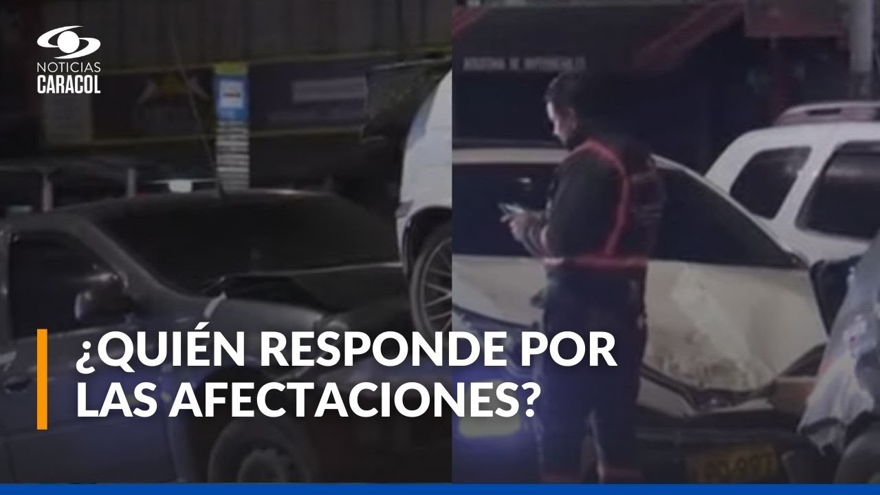 Choque múltiple de vehículos inmovilizados en Bogotá: grúa de Movilidad estrellada
