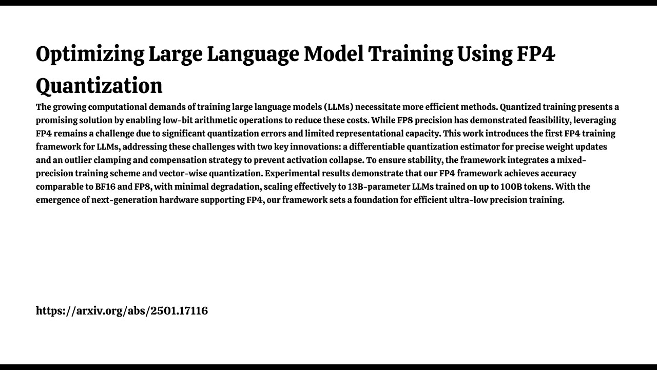 Optimizing Large Language Model Training Using FP4 Quantization