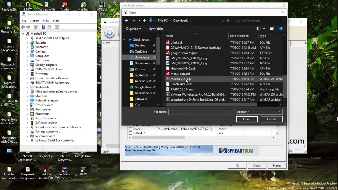 Installing TWRP recovery on a spreadtrum device using Research Download tool