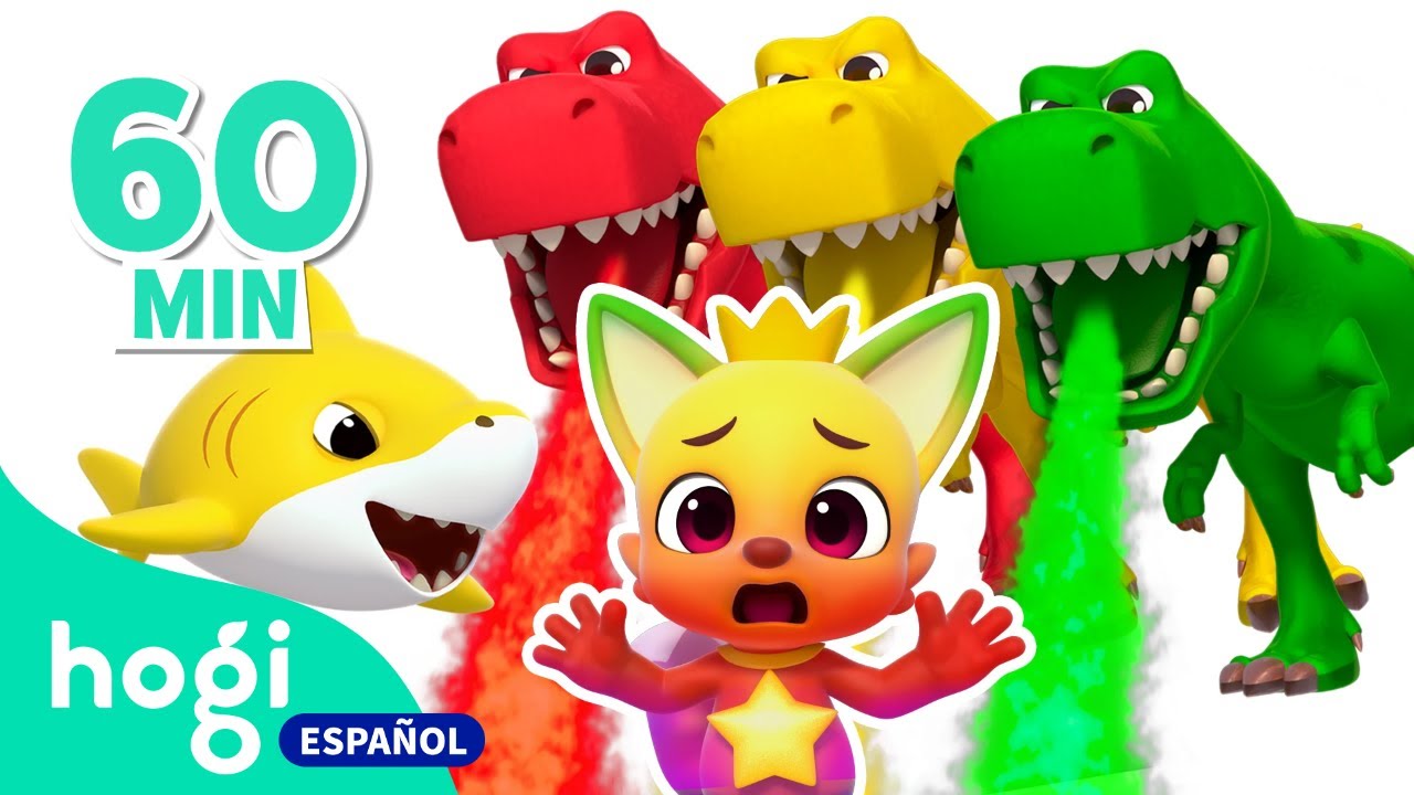 ¡Roar! Al Comer la Comida, ¡T-rex Cambiará de Color!🌈🦖 | Dinosaurios Coloridos | Hogi en español