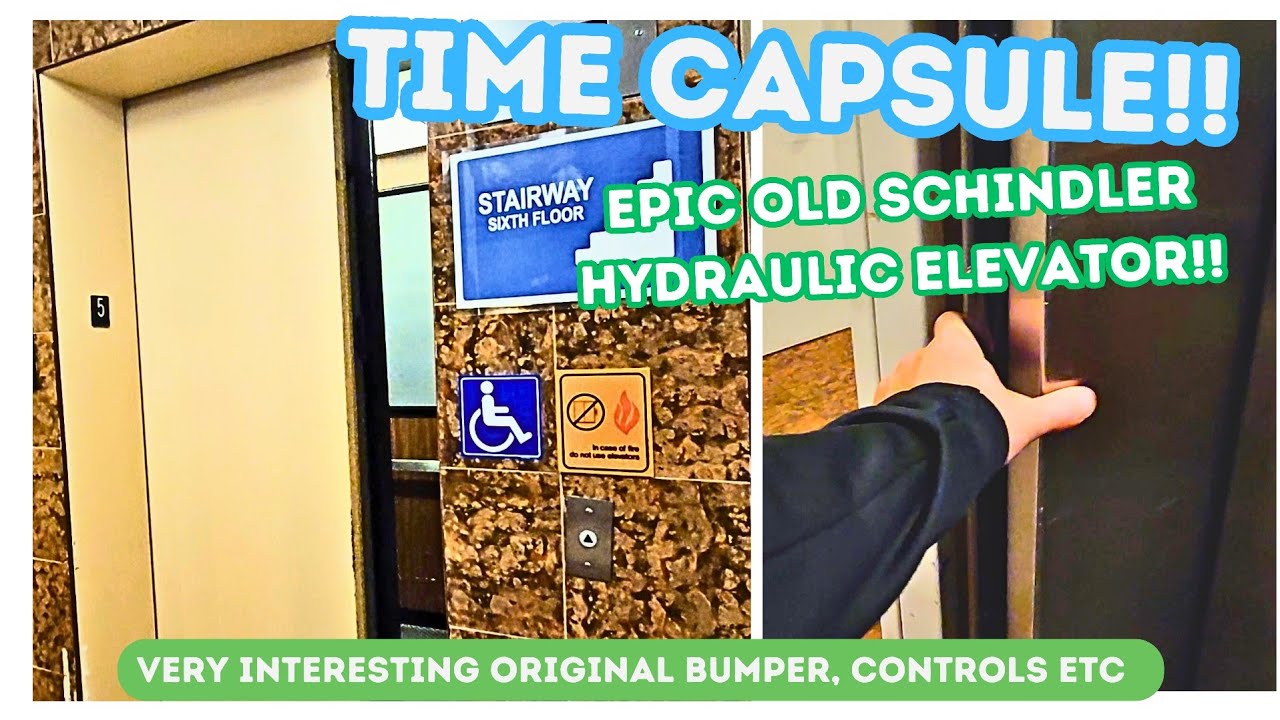 Великолепный старинный оригинальный гидравлический лифт Schindler с потрясающим звуком.
