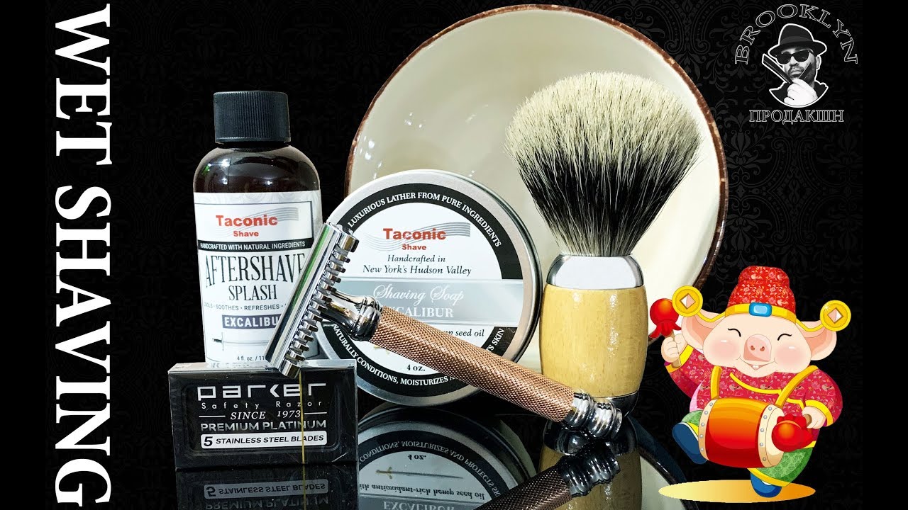 💈 Новогоднее Бритье. Parker 63С и Taconic Shave, Brush, Polsilver Super Iridium Razor