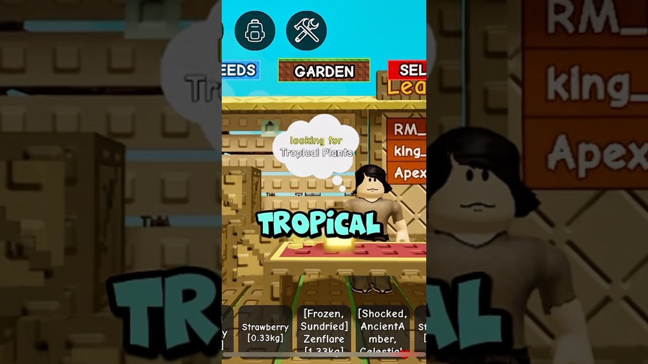 TROPICAL PLANTS in GROW A GARDEN on Roblox #growagarden #growagardenroblox