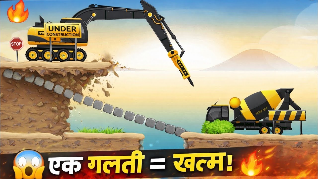 😱 Impossible Construction Game 🚧 | एक गलती = खत्म! | Excavator & Truck Challenge 🔥