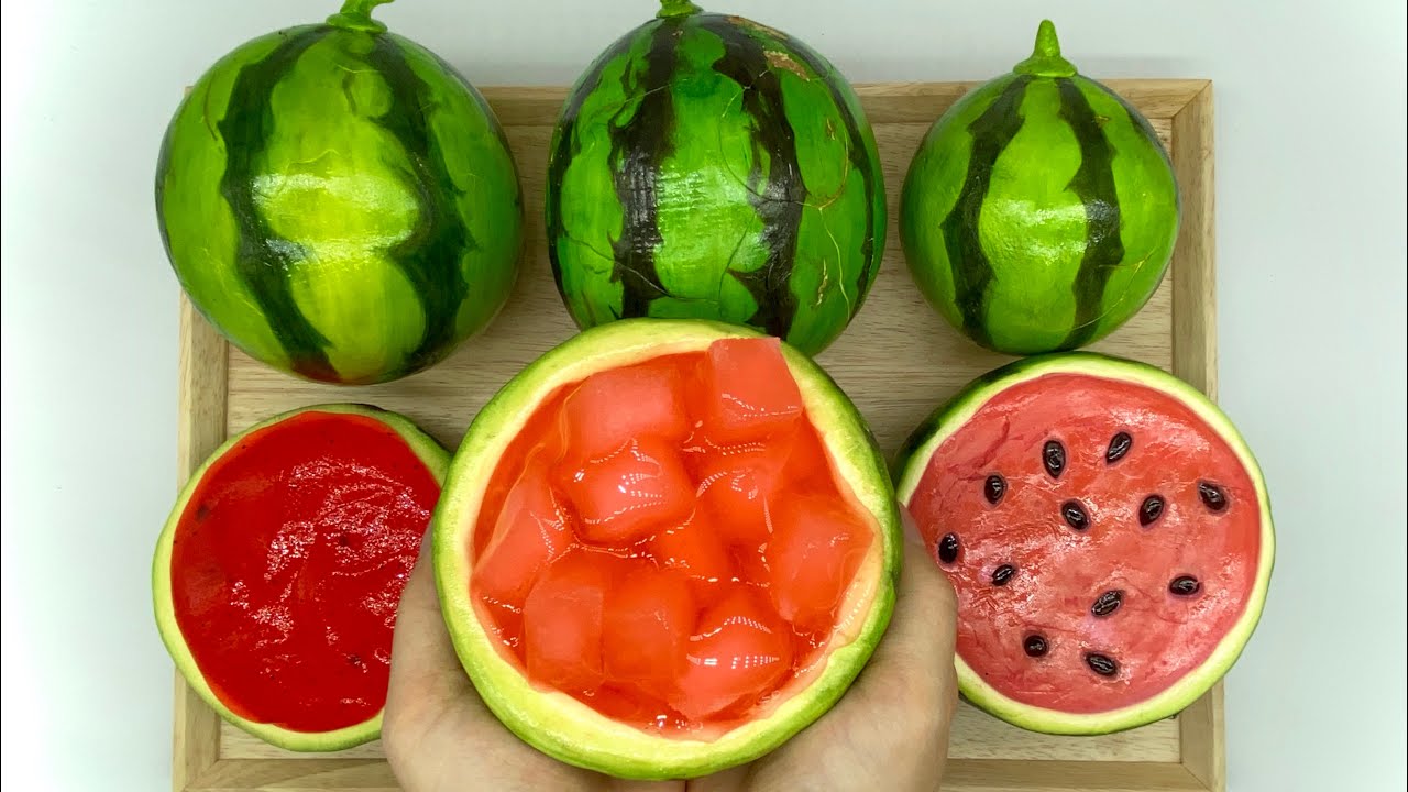 ASMR 🍉수박 점토부수기! Watermelon clay cracking + Slime