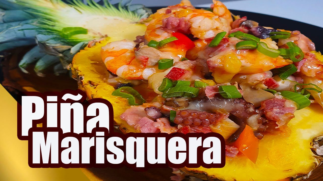 PIÑA RELLENA de MARISCOS con QUESO FUNDIDO + BEBIDA | TOQUE Y SAZÓN