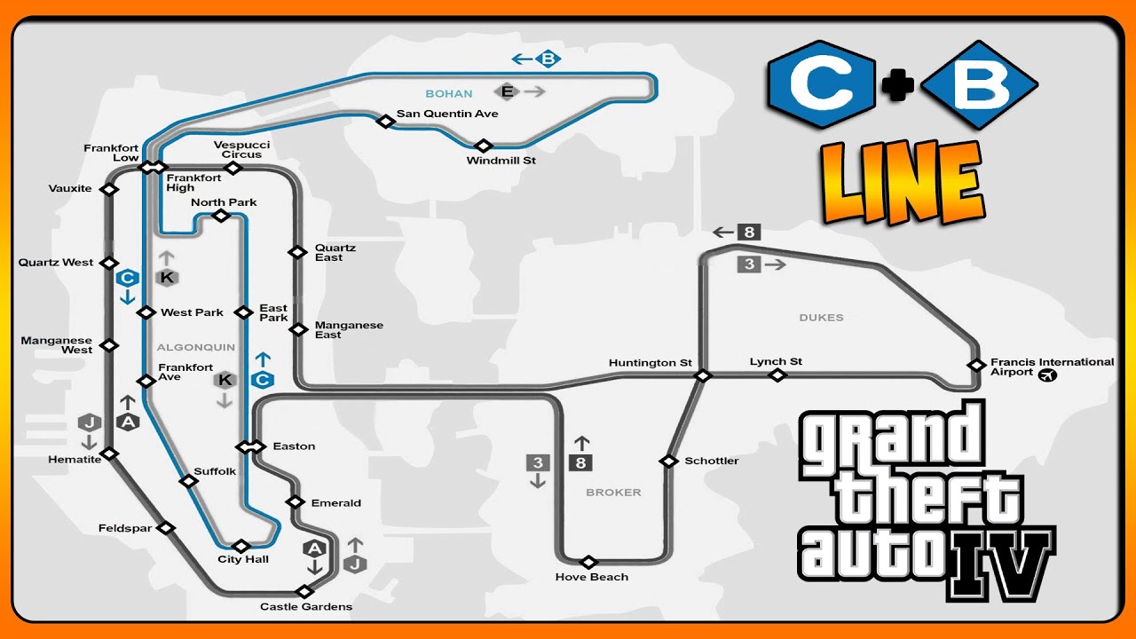 Take a relaxing Liberty City Train Ride on the Blue Line | C+B lines (GTA IV)