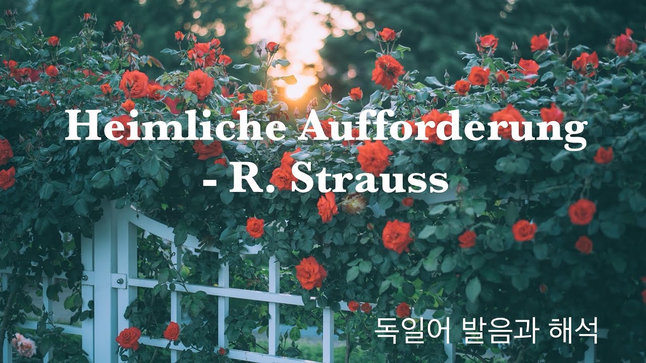 속성 하테너의 독일 가곡 발음 읽기와 해석. R. Strauss의 Heimliche Aufforderung Op. 27, No. 3 (은밀한 초대)