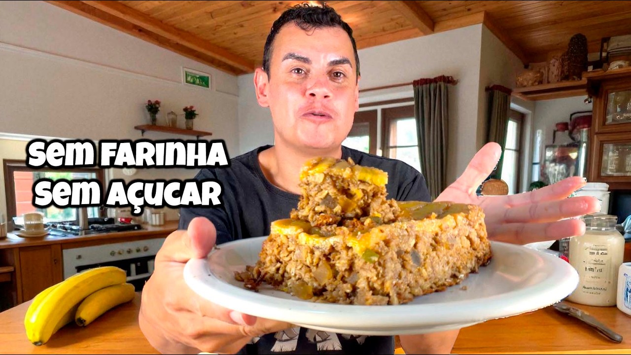 Bolo Saudável de Banana 🍌 Rápido, fácil e delicioso (sem farinha e sem açúcar!)