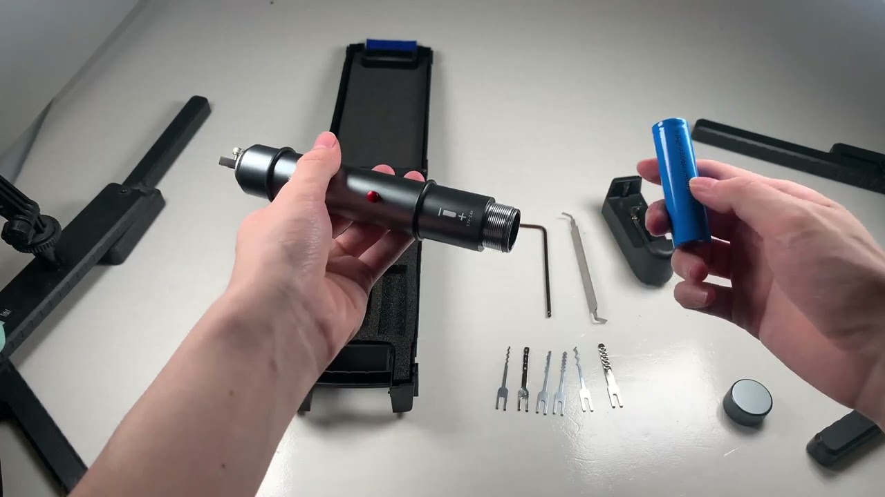 Electric Pick Gun Self Clamping Screw Needle Precisely Adjustable Force Size Locksmith Tool