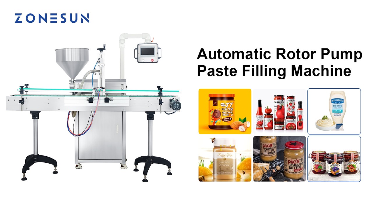 Zonesun ZS-VTRP1A Servo Motor Rotor Pump Paste Filling Machine