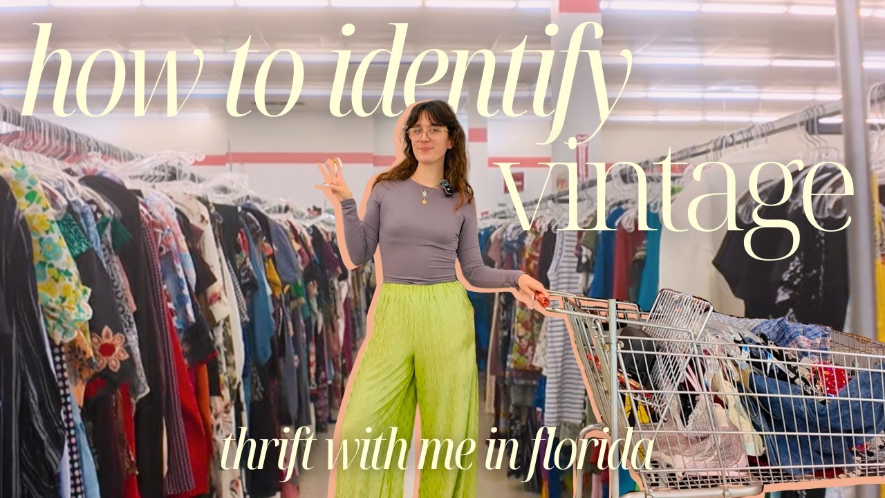 how to identify vintage clothing in the wild | thrift with me day in the life in florida