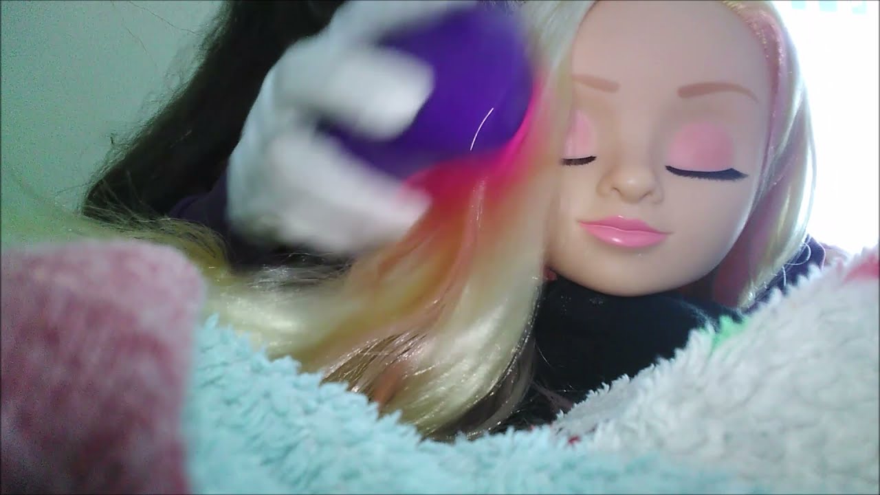 ASMR doll hair brushing very quiet
