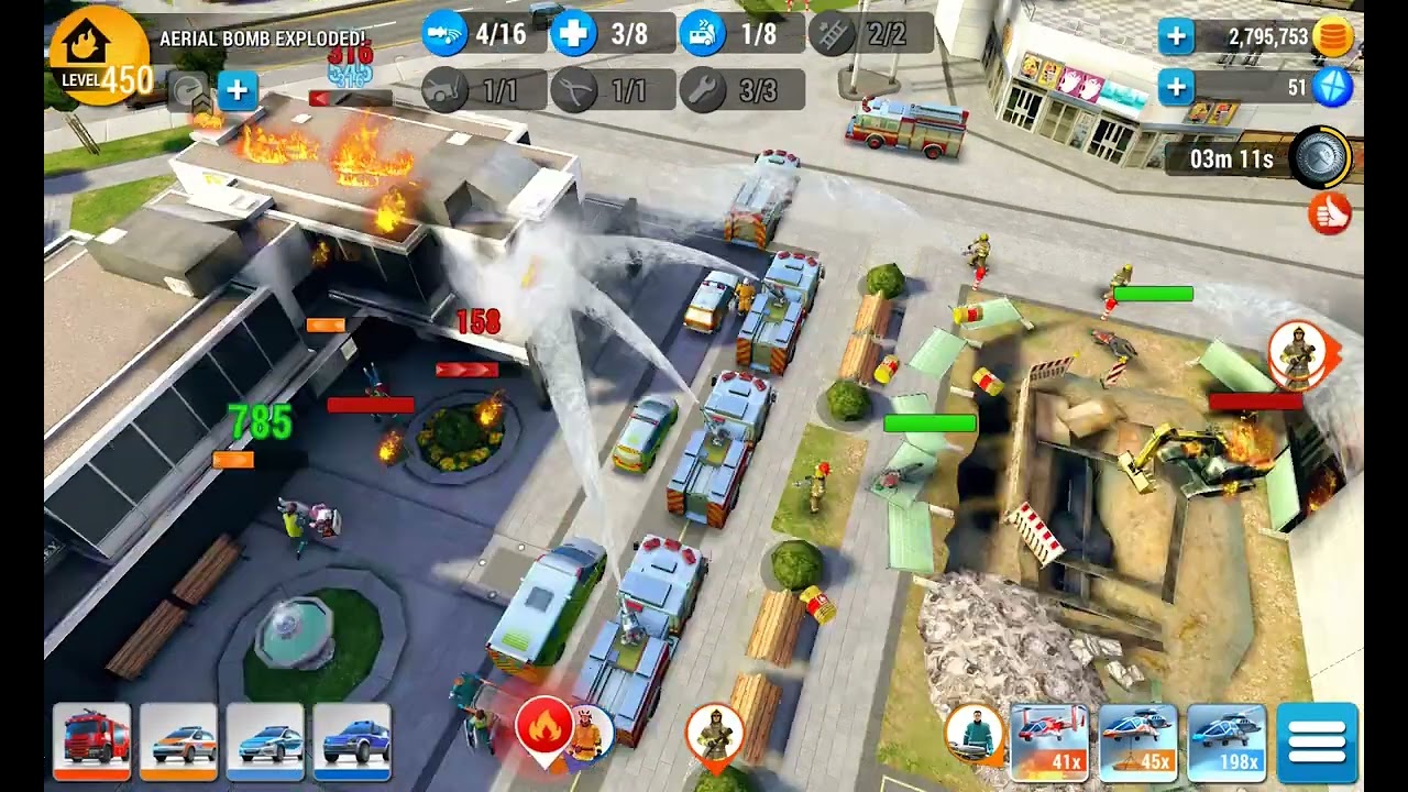 Emergency HQ, Hero Level 283, Aerial bomb exploded