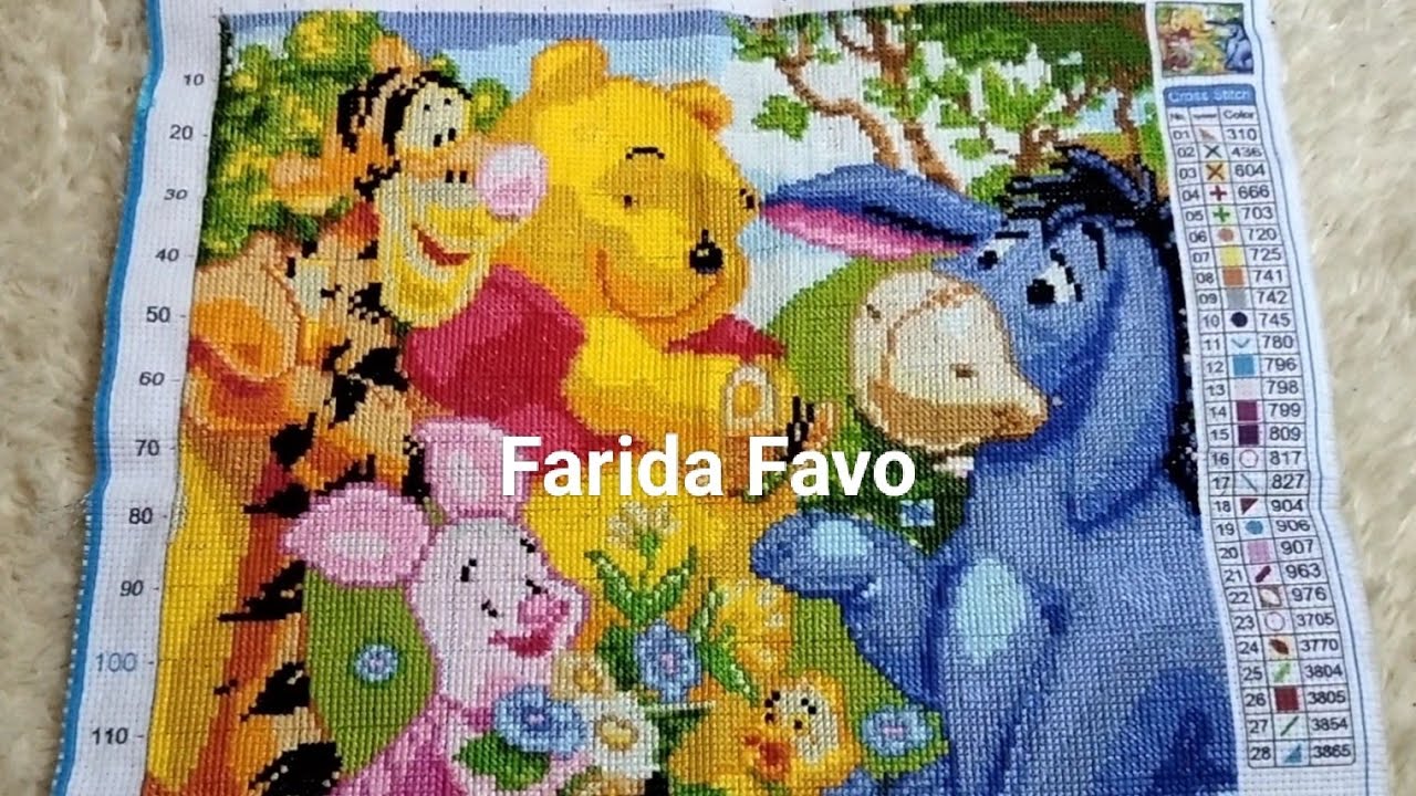 FINISHED!! WINNIE THE POOH PART 5 CROSS STITCH TIMELAPSE @FaridaFavo