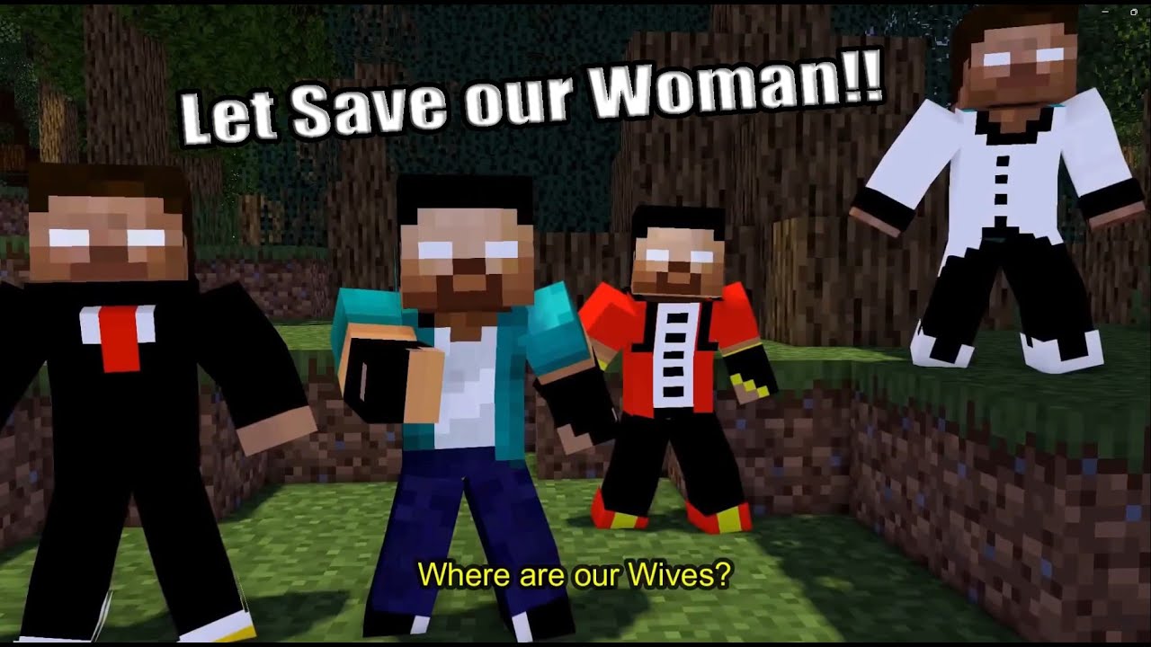 Herobrine Brothers Save Their Wife : Challenge is Basic for Them! #minecraft #animation
