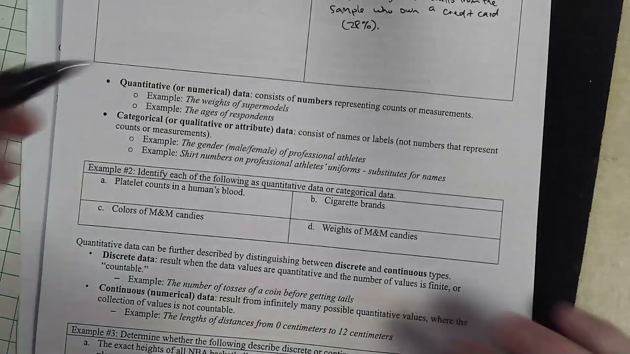 STAT 2163 Lesson 1.2 Example #2 Quantitative and Categorical Data