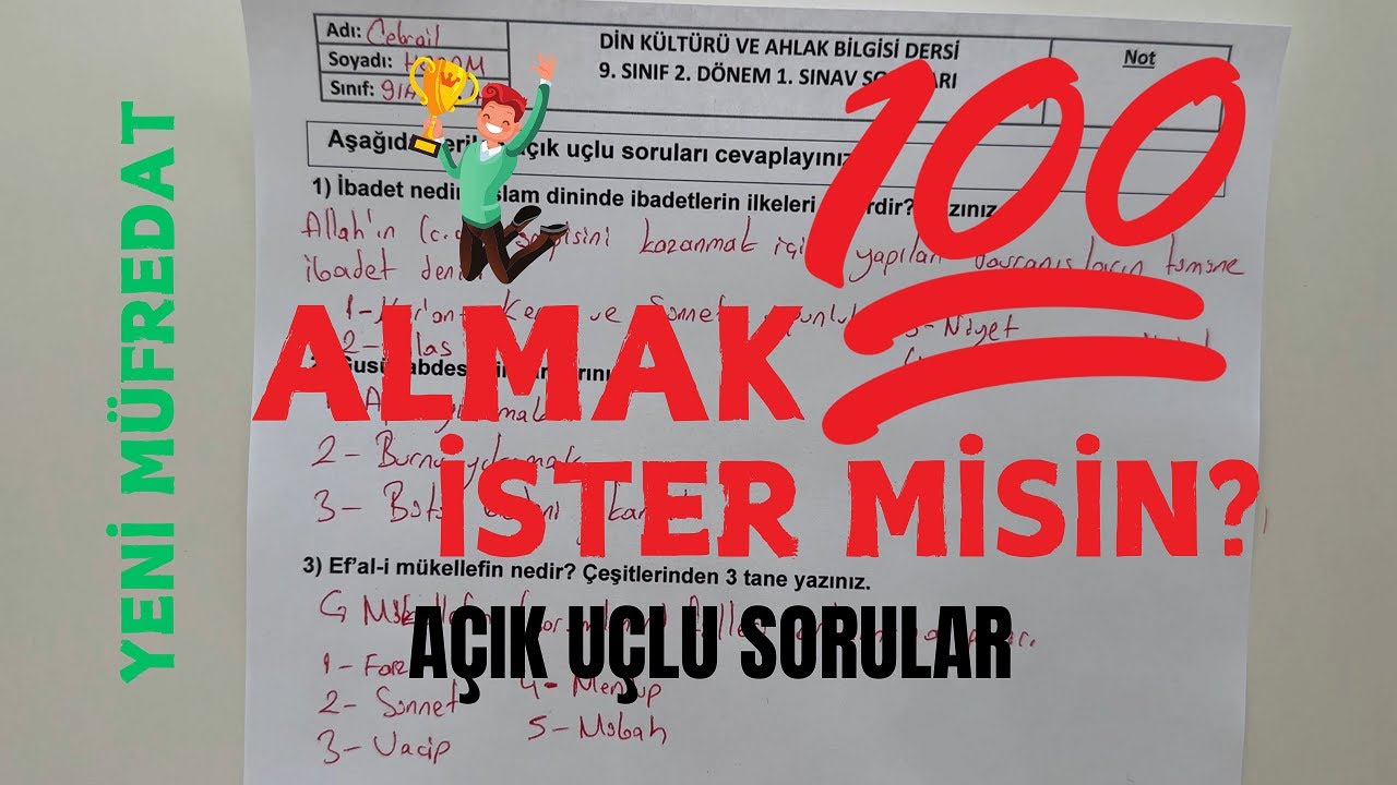 9. Sınıf Din Kültürü 2. Dönem 1. Yazılı