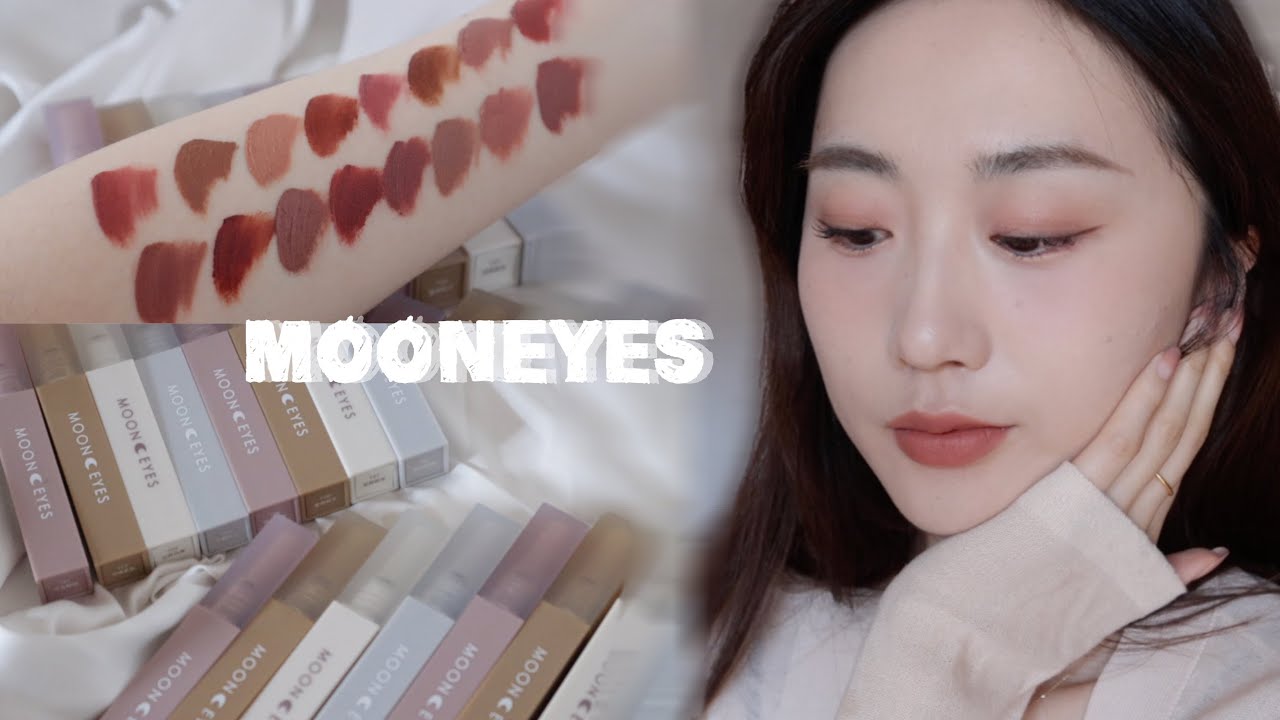 🌙Mooneyes16支唇泥试色 | 超甜奶油桃子色