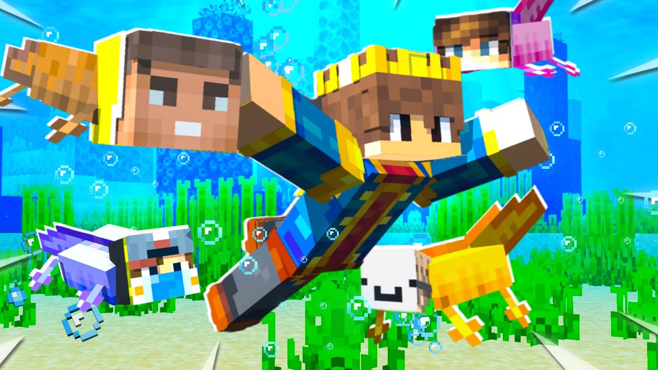Minecraft, But YouTubers Are Axolotls | Wither & Ender Dragon