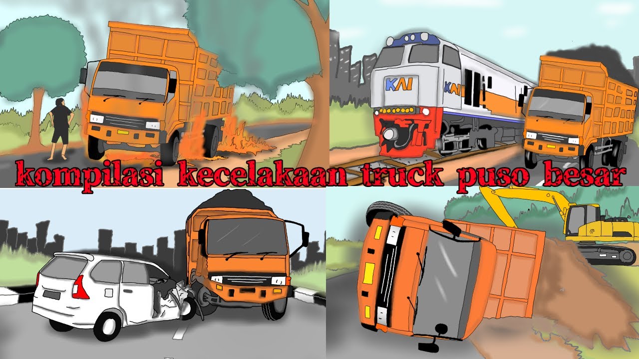 kompilasi kecelakaan mobil truck puso besar akibat terlalu muat bongkar pasir | gambar truk