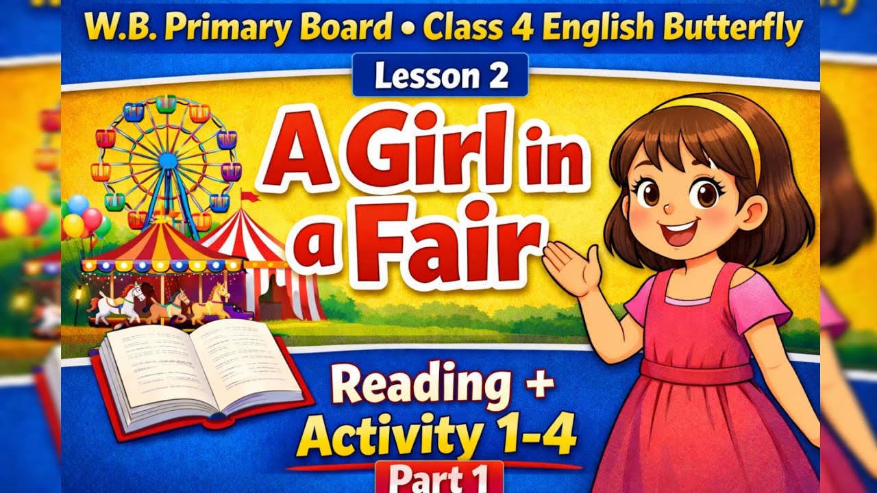 West Bengal Board Class 4 English Butterfly | A Girl in a Fair | Reading + Activity 1-4 Explained