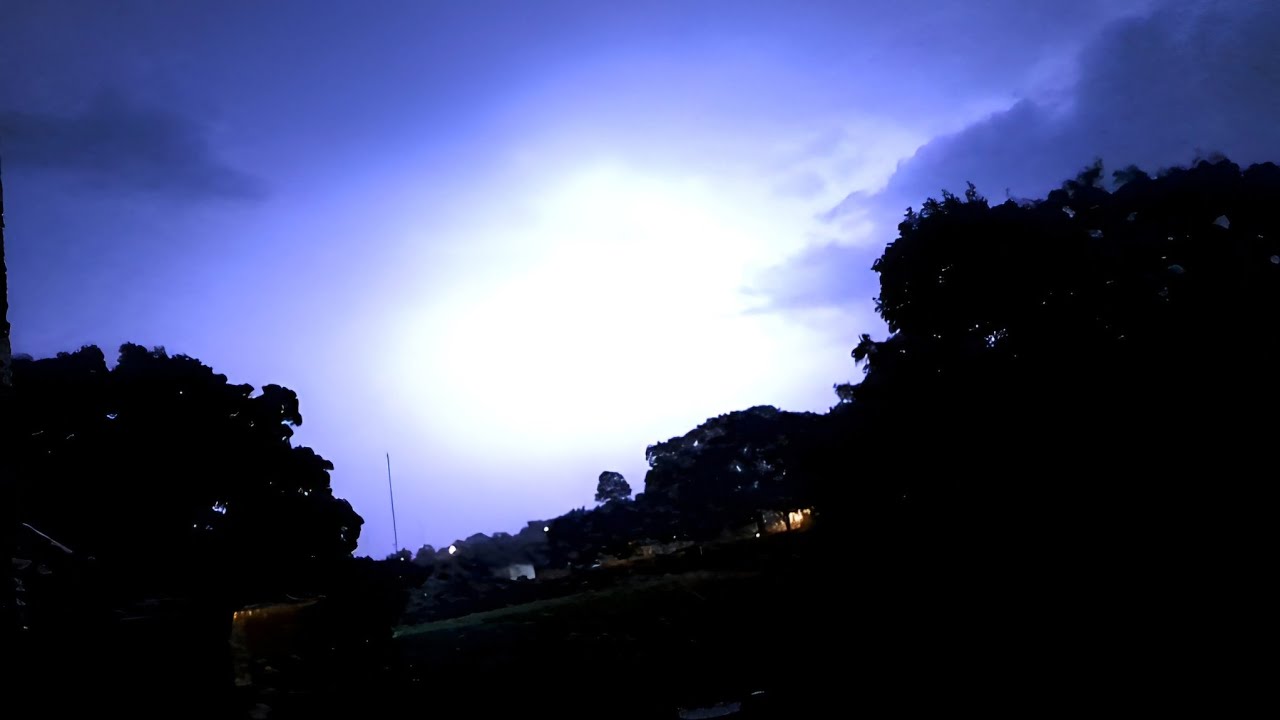Incredible Late Night Thunderstorm With Close Lightning And Loud Thunder