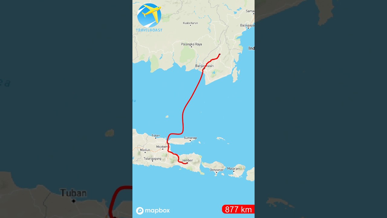 Jember - Barabai (Kab. Hulu Sungai Tengah) #trending #travel #touring #maps #shorts