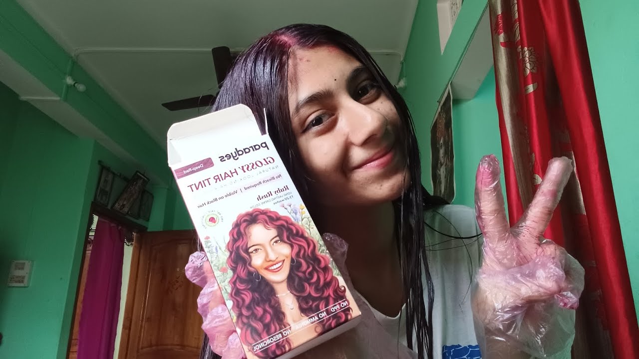coloured my hair using Paradyes Ruby rush ..