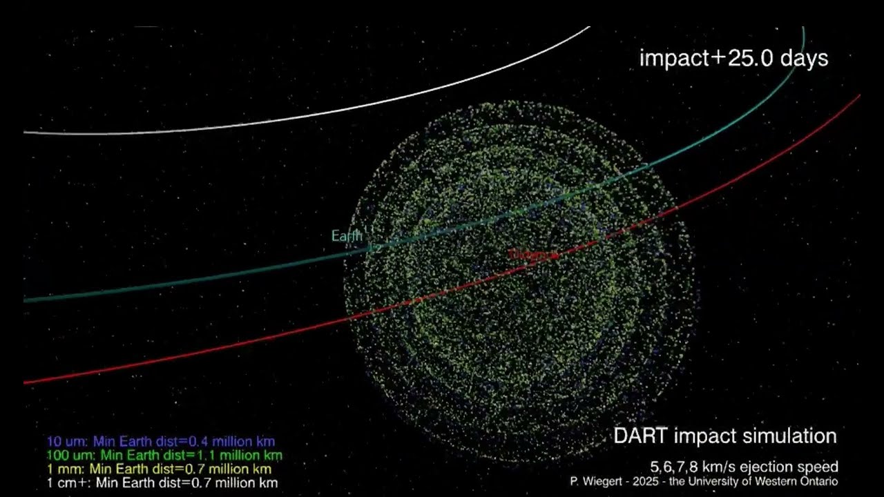 Material from the DART impact on asteroid Dimorphos can reach Earth ( IMC 2025 )