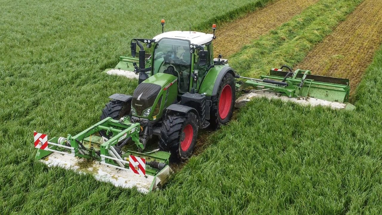 Fauchage avec un Fendt 724 et 9,4m de faucheuse Samasz //ETA de la Paquerenais//