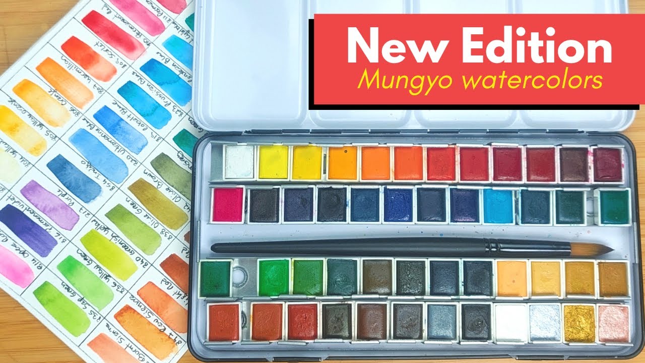 BEST Watercolors for BEGINNERS? Mungyo 48 Watercolor Unboxing & Swatching